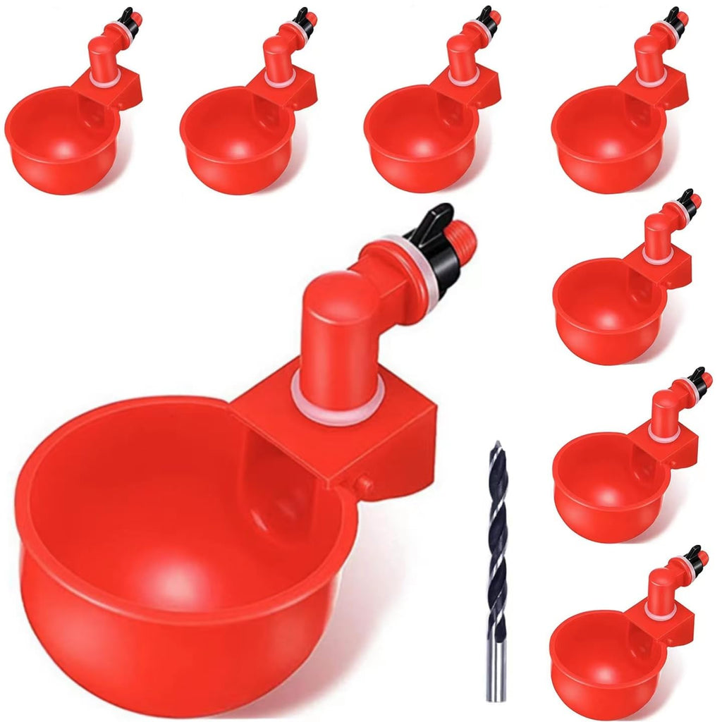 8 Pc Automatic Poultry Waterer Cups with Drill K2471