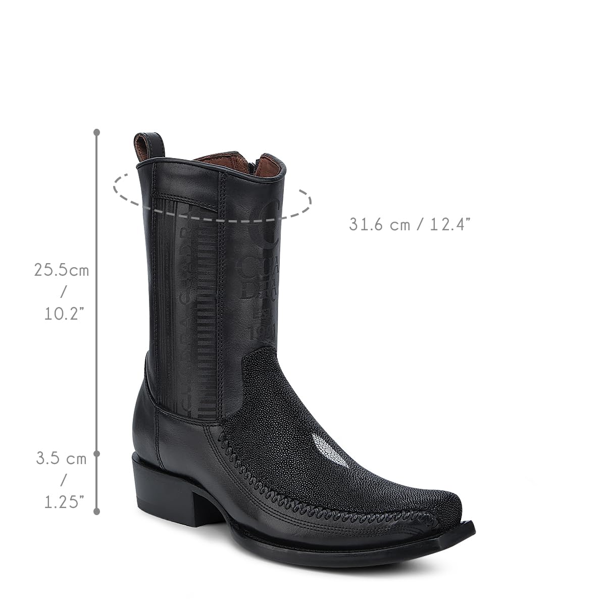 Stingray and Bovine Leather Boot H647