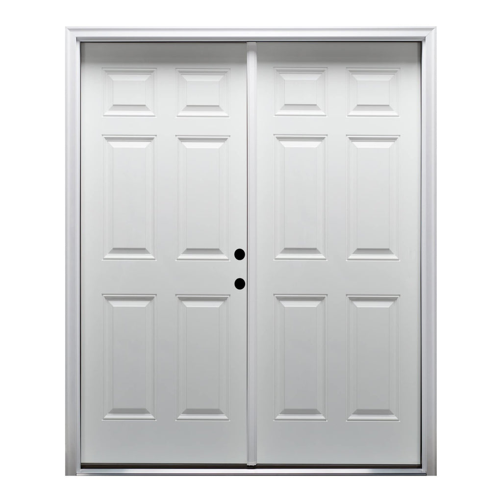 Primed Left Hand In-Swing 6-Panel Exterior Prehung Door U7456