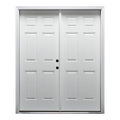 Primed Left Hand In-Swing 6-Panel Exterior Prehung Door U7456