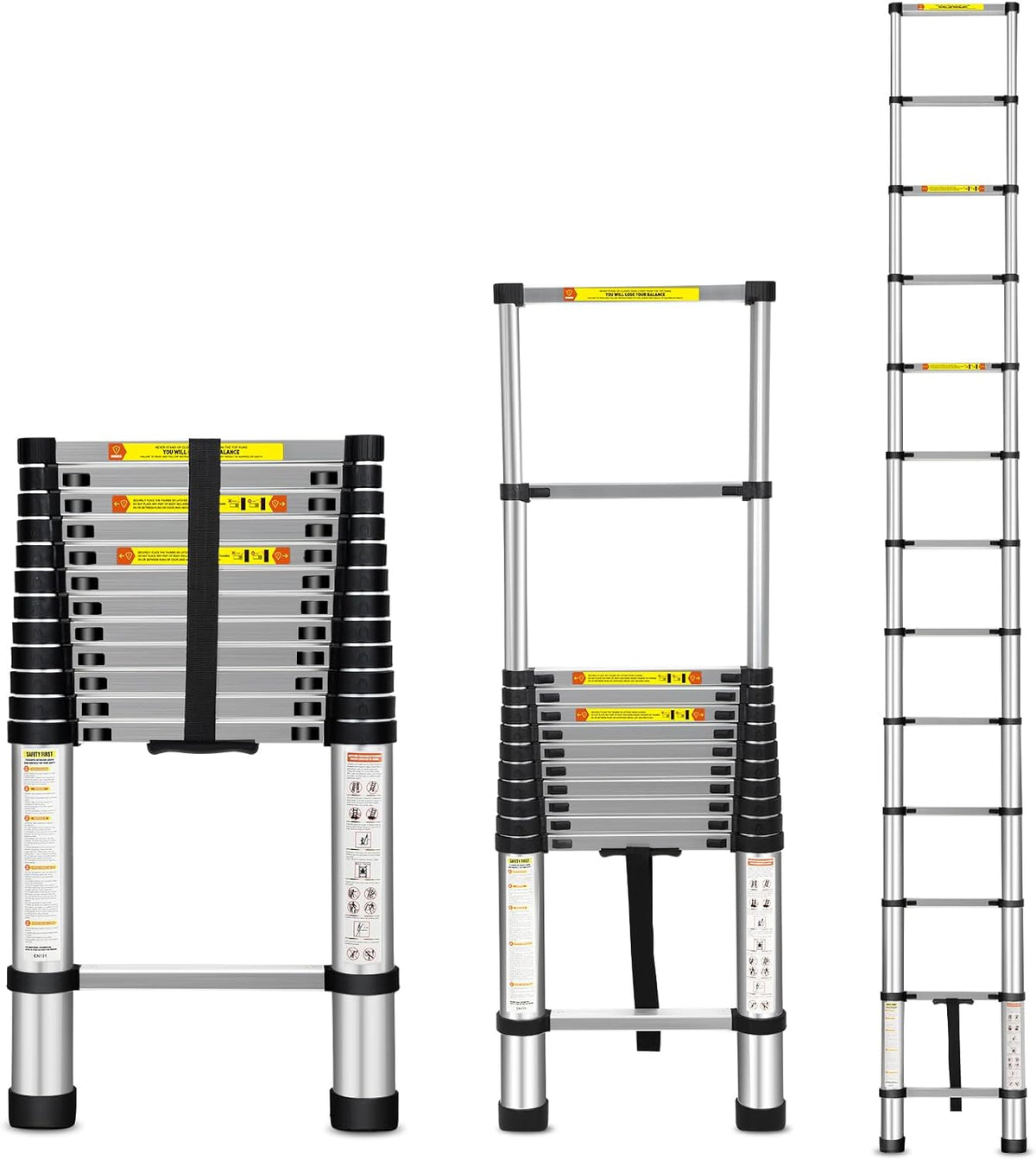 16.5FT Aluminum Telescoping Ladder 300 lbs N4524