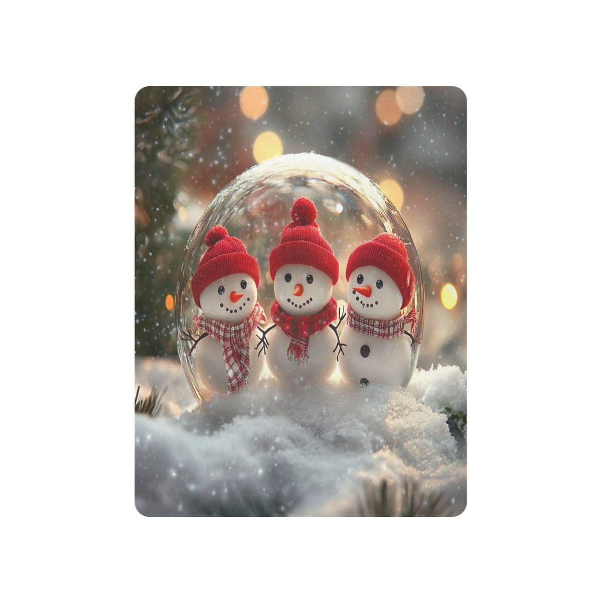 Snowmen Crystal Ball Crib Sheet 52" x 28" P956