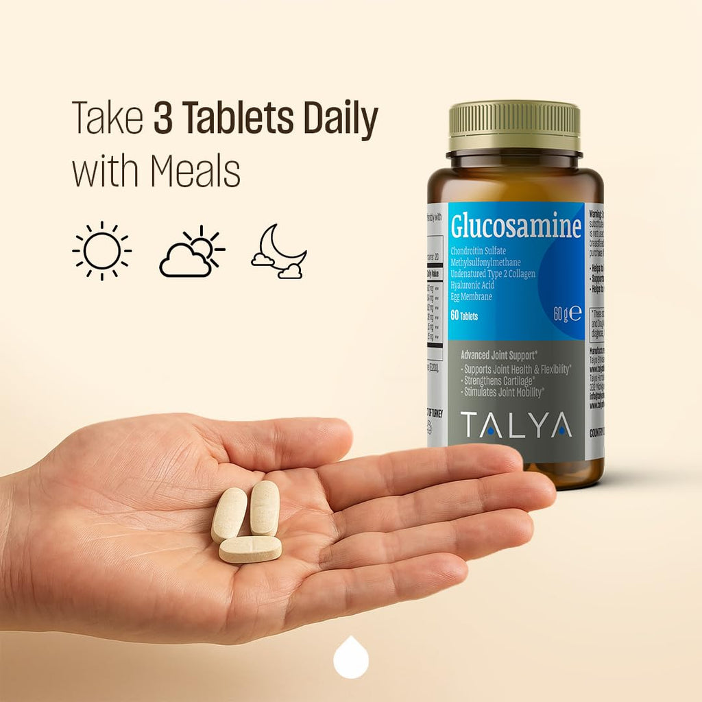 Glucosamine 1500 mg with Chondroitin MSM Collagen 60 Tablets O3058