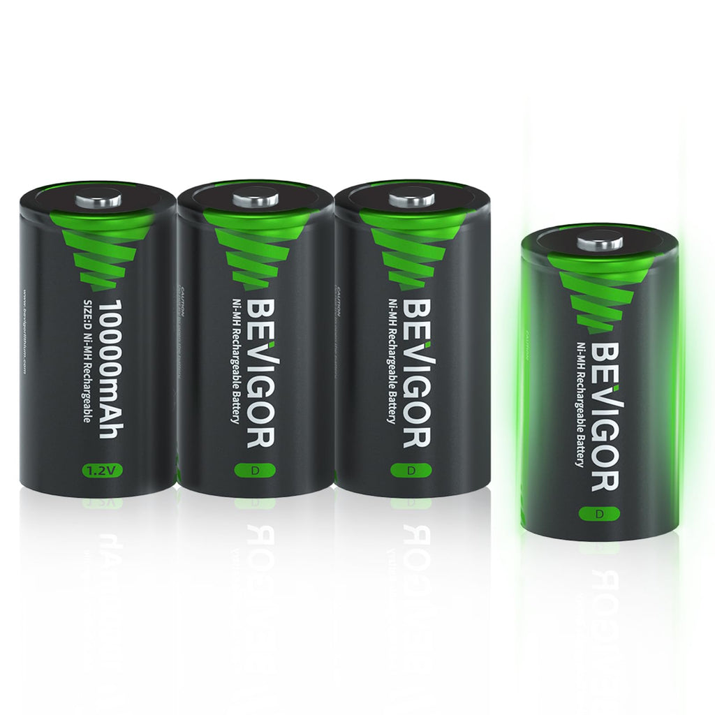 Rechargeable D Batteries 10000mAh NiMH 4 Count Y1996