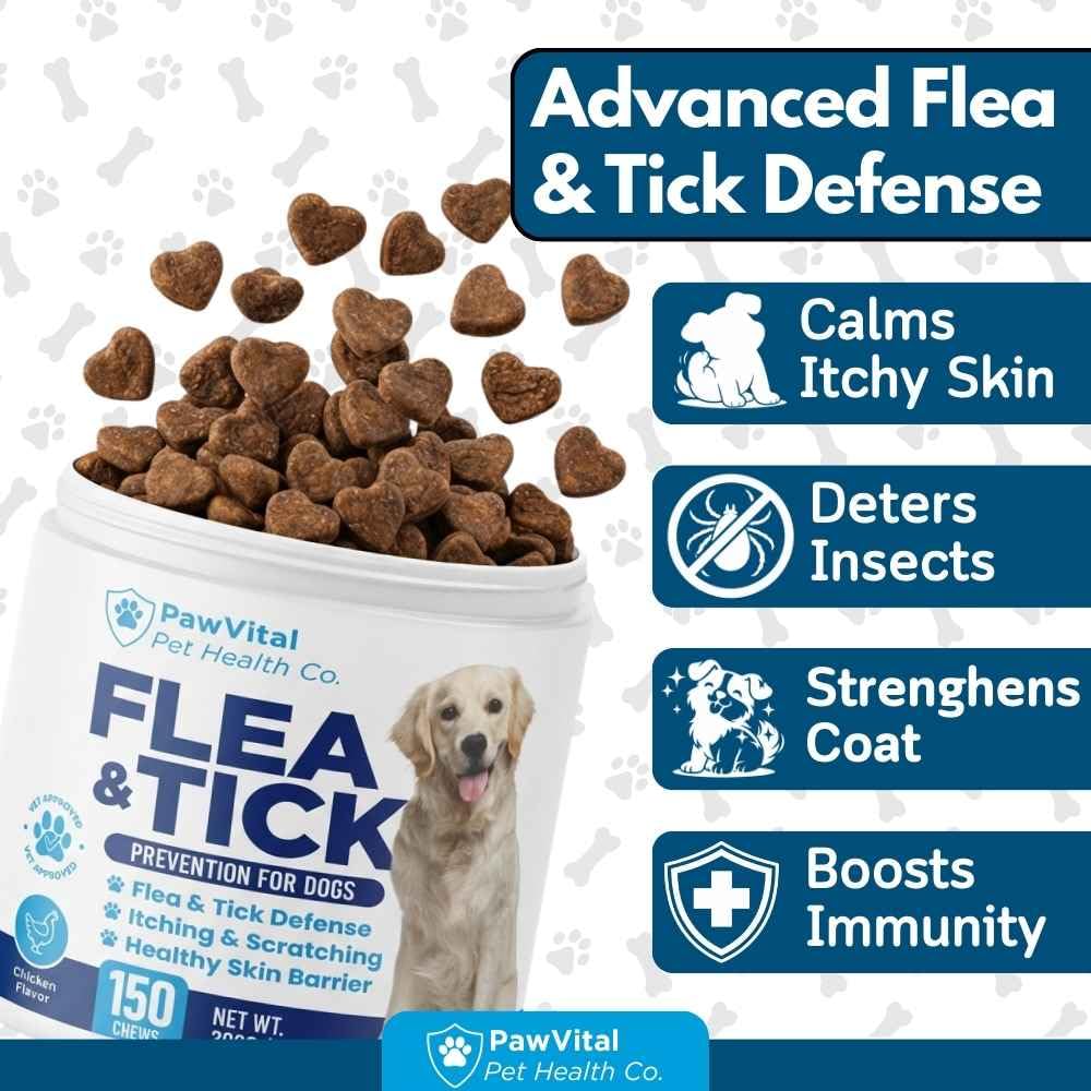 Flea and Tick Prevention for Dogs Chewables 150 Soft Chews Chicken Flavor K248