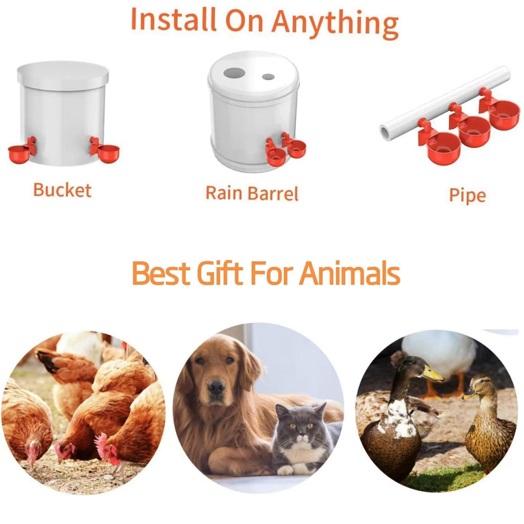 8 Pc Automatic Poultry Waterer Cups with Drill K2471