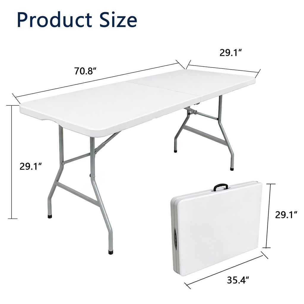 6ft White Folding Table T256