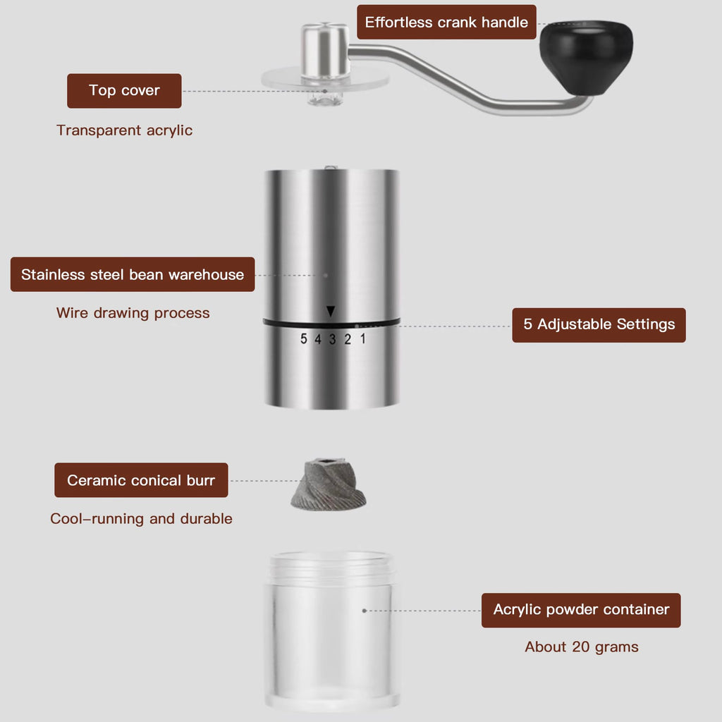 Manual Coffee Grinder with Ceramic Conical Burr M92829