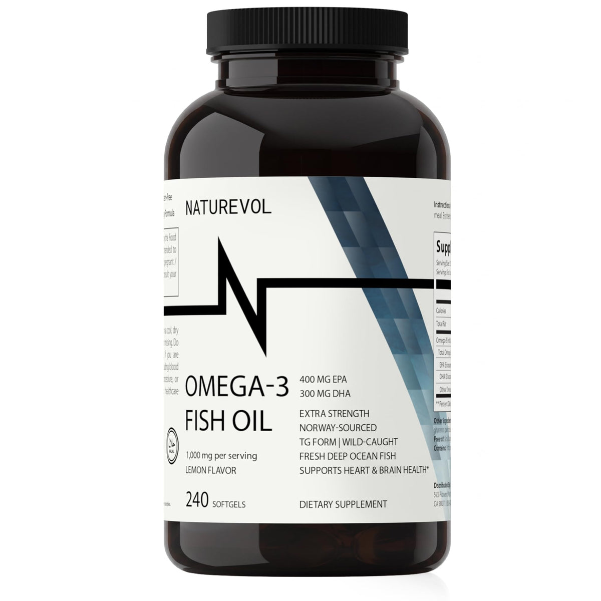 Omega-3 Fish Oil 1000mg 240 Softgels X1237