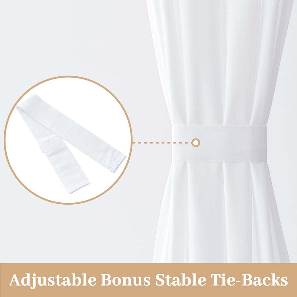 White Sidelight Curtains 2 Panels 26 x 72 inches L484417