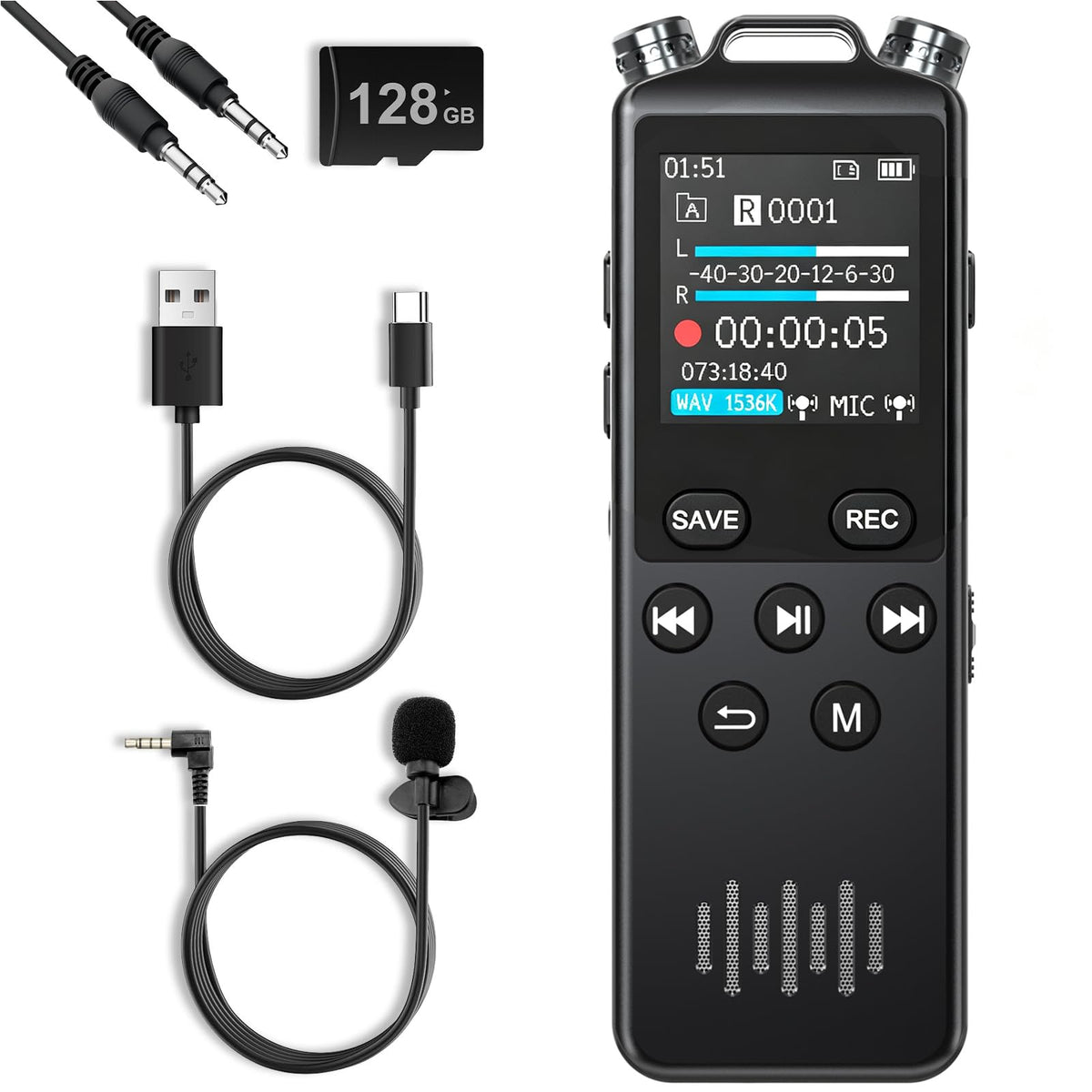 160GB Voice Recorder with Playback H285234