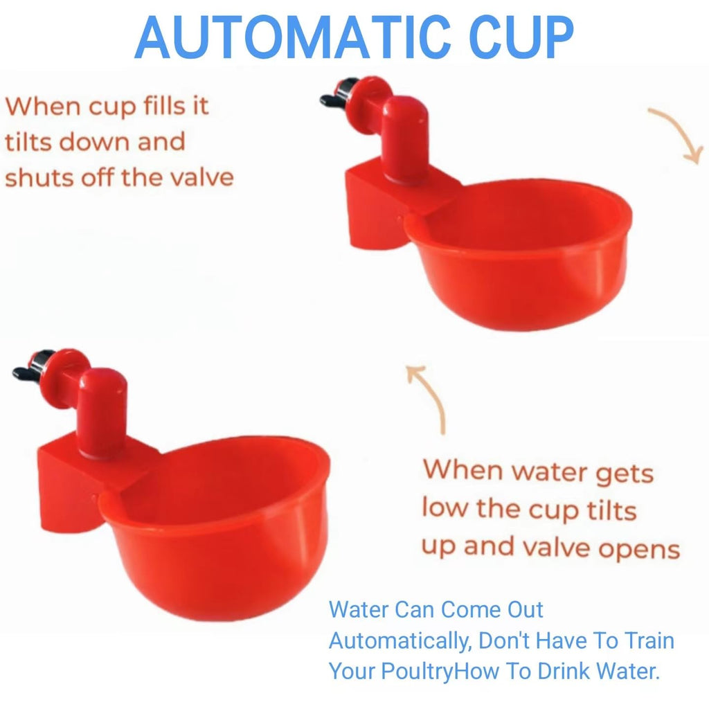 8 Pc Automatic Poultry Waterer Cups with Drill K2471