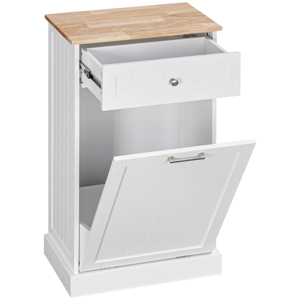 White Double Tilt-Out Trash & Recycling Cabinet Z96600