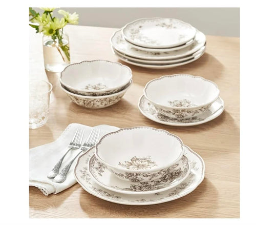 12-Piece Stoneware Dinnerware Set F247