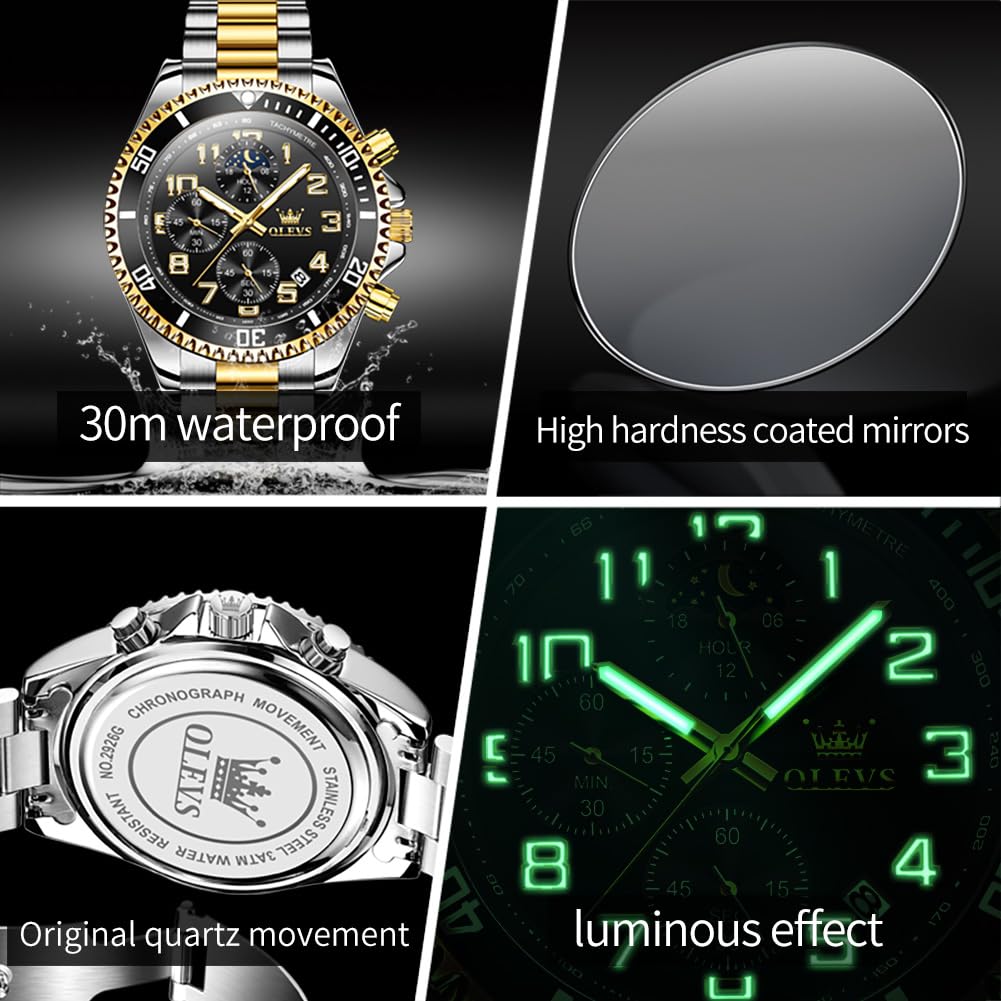 Mens Stainless Steel Waterproof Analog Watch M316