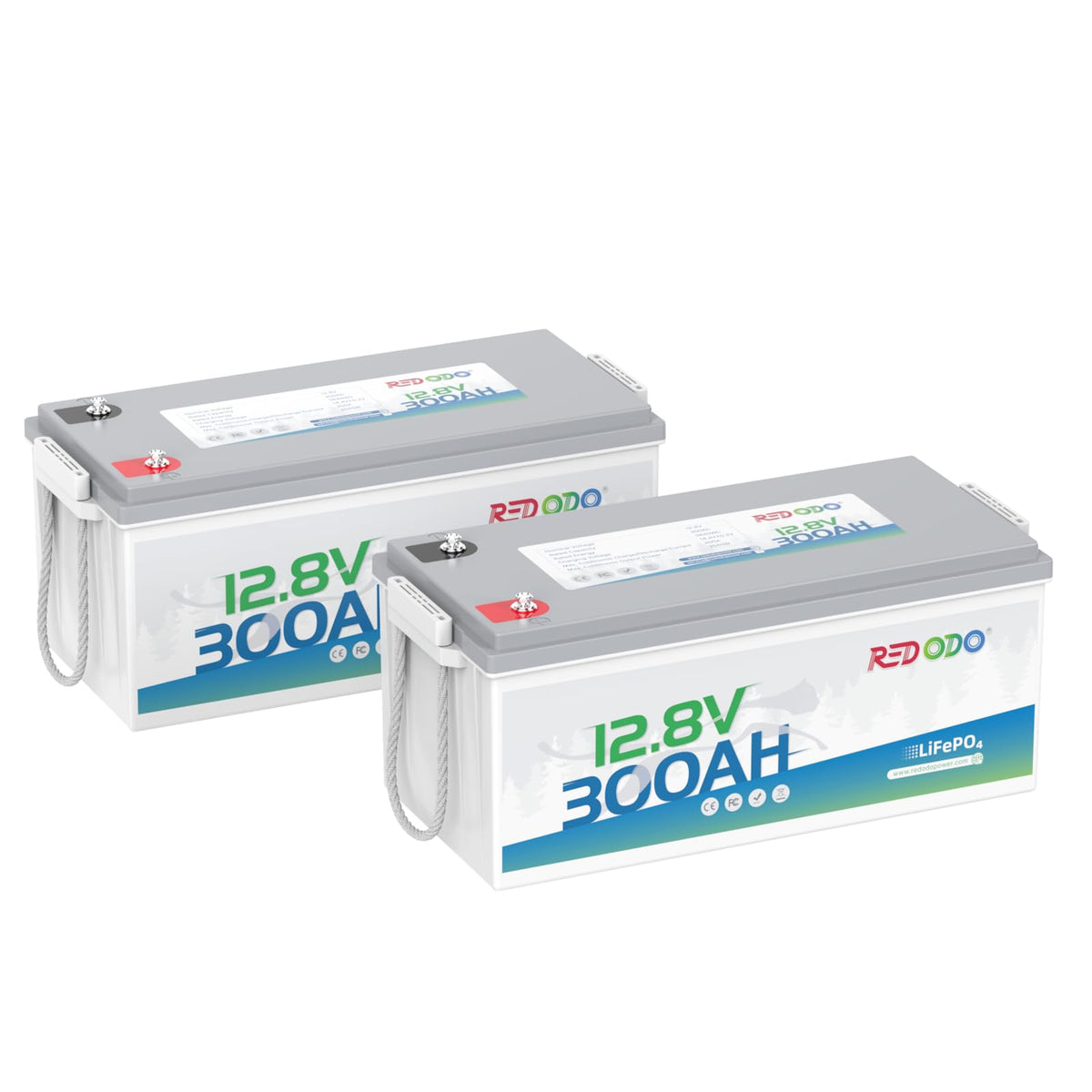 2 Pack 12V 300Ah Deep Cycle LiFePO4 Battery E300