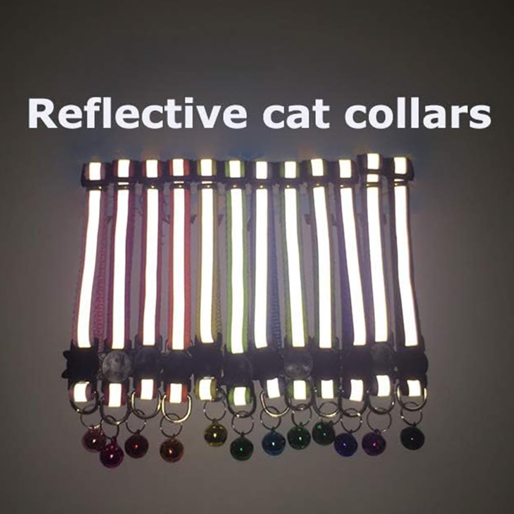 6 Pack Reflective Nylon Cat Collar with Bell J730