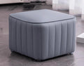 Leather Upholstered Square Footstool B80131