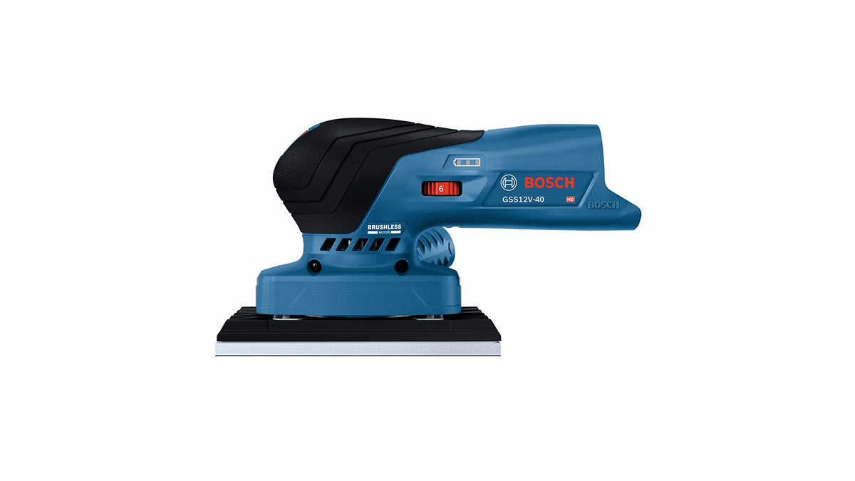 12V Brushless Orbital Finishing Sander with Dust Bag E36831