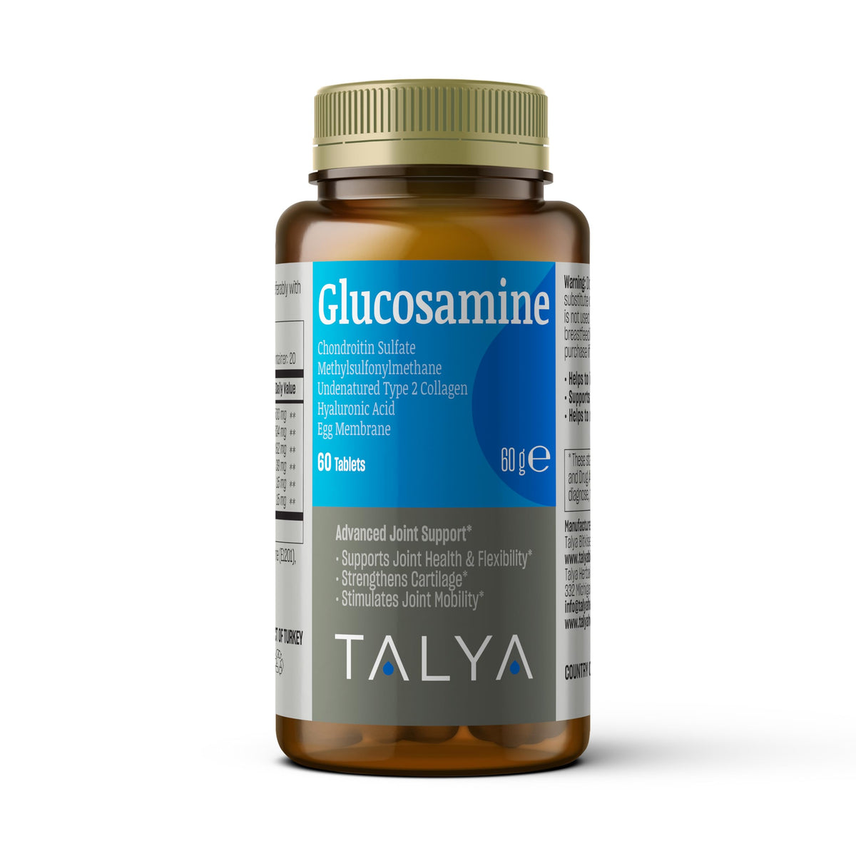 Glucosamine 1500 mg with Chondroitin MSM Collagen 60 Tablets O3058