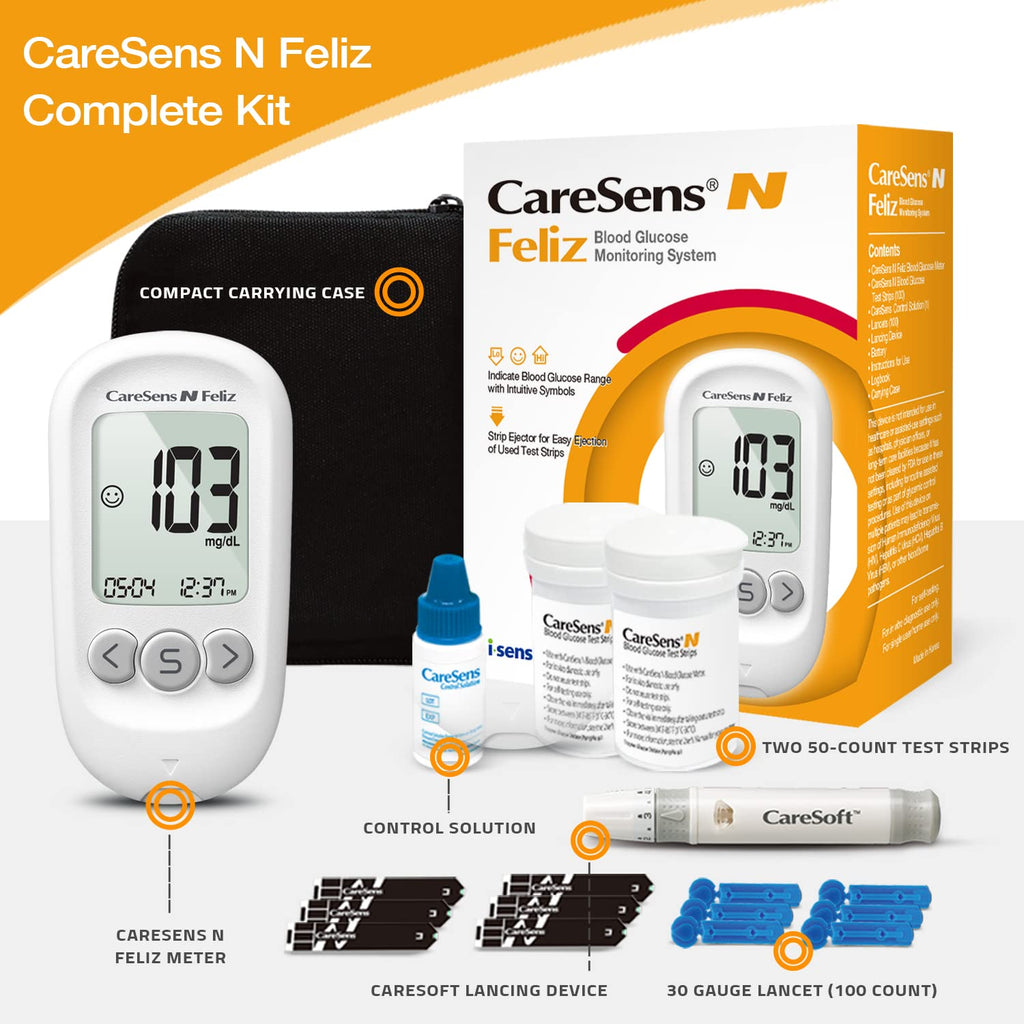 Blood Glucose Monitoring Kit with 100 Test Strips and 100 Lancets Z5219