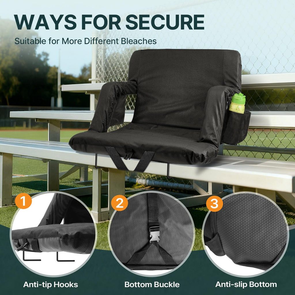 25in Stadium Seats for Bleachers with Back Support, Extra Wide, 1PC Y195