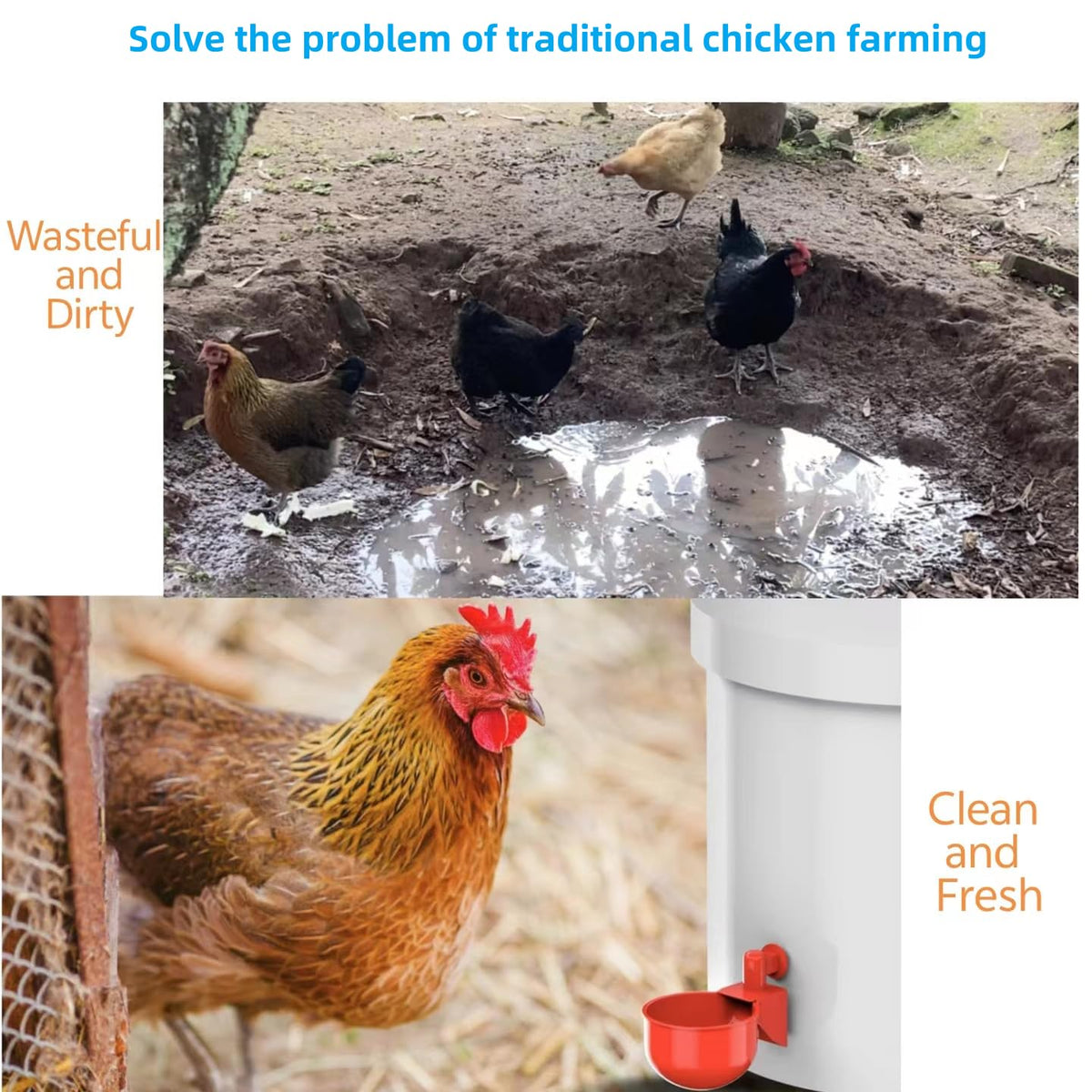 8 Pc Automatic Poultry Waterer Cups with Drill K2471