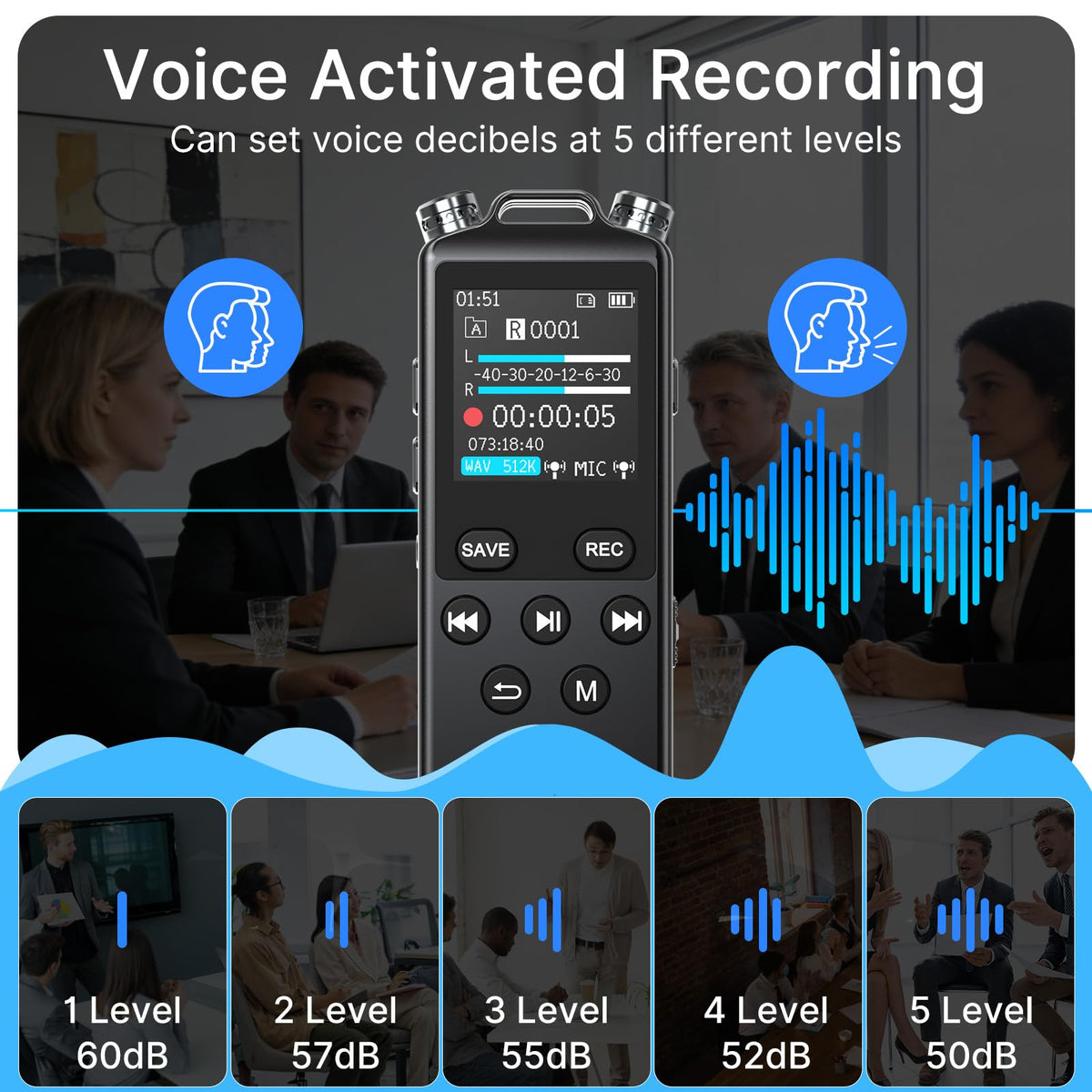 160GB Voice Recorder with Playback H285234