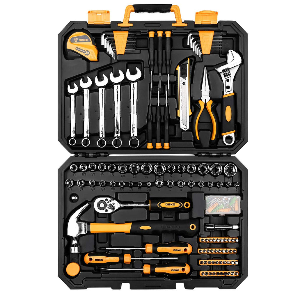 158 Piece Household Hand Tool Kit with Toolbox Storage Case Q71745
