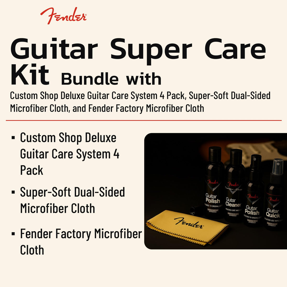 Guitar Care Kit with Microfiber Cloth T936699