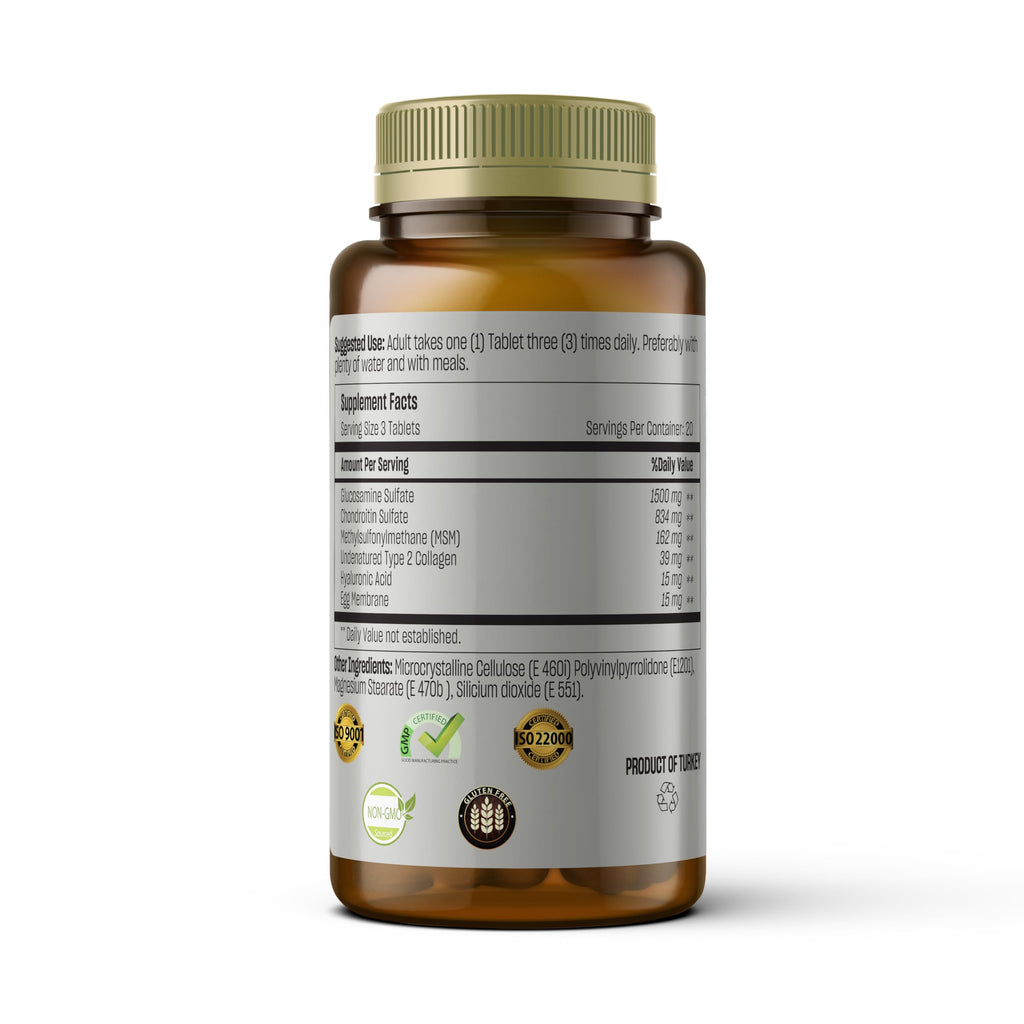 Glucosamine 1500 mg with Chondroitin MSM Collagen 60 Tablets O3058