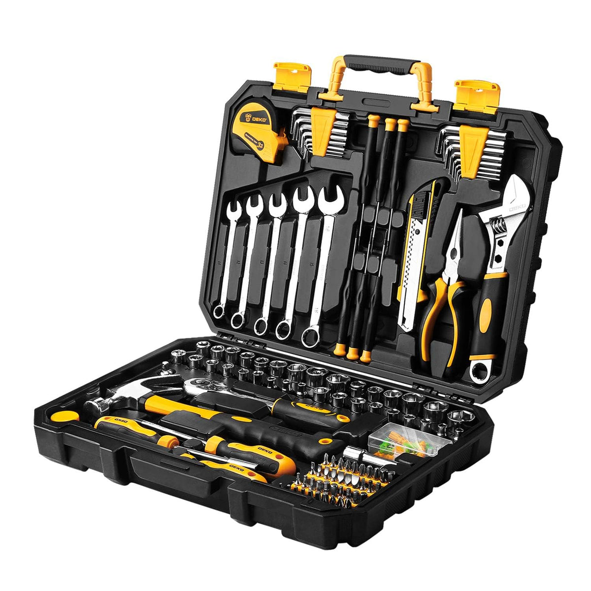 158 Piece Household Hand Tool Kit with Toolbox Storage Case Q71745
