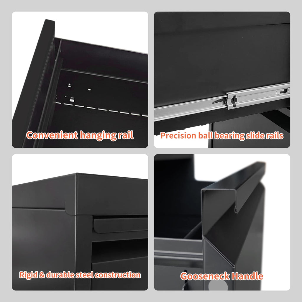 4 Drawer Locking File Cabinet with Wheels I75413