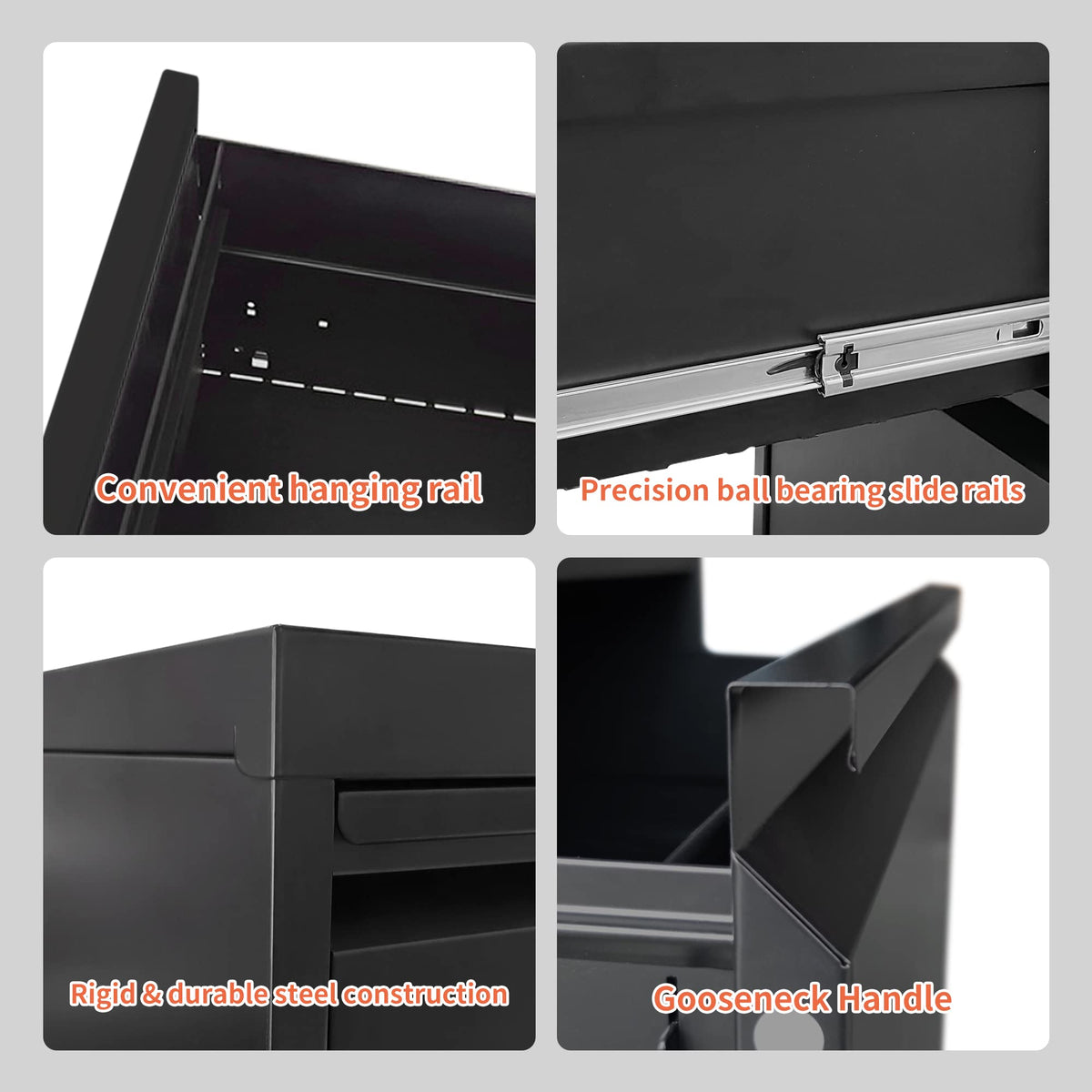4 Drawer Locking File Cabinet with Wheels I75413