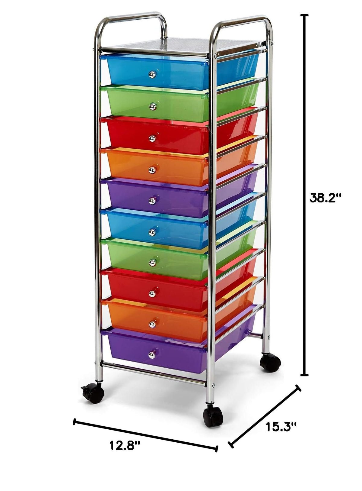 10 Drawer Rolling Storage Cart H750