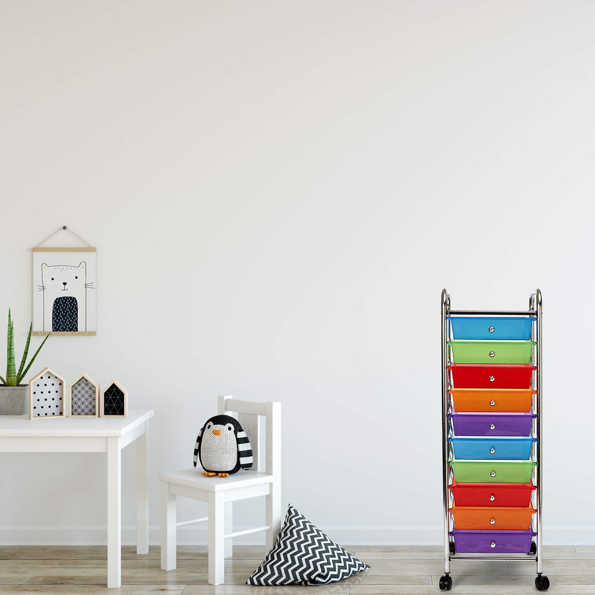 10 Drawer Rolling Storage Cart H750