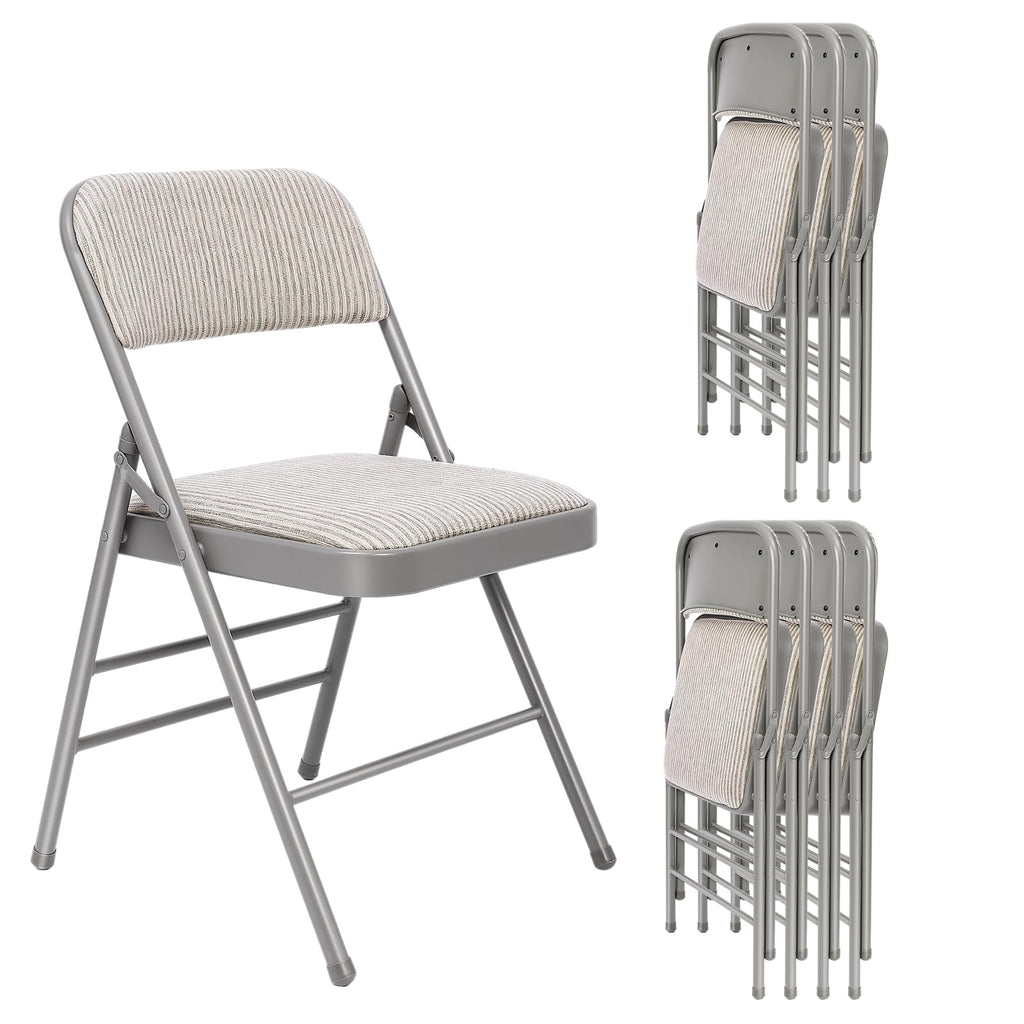 8 Pack Padded Folding Chairs with Fabric Cushion and Back V18851