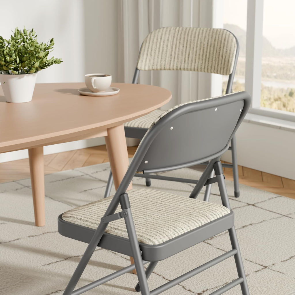 8 Pack Padded Folding Chairs with Fabric Cushion and Back V18851