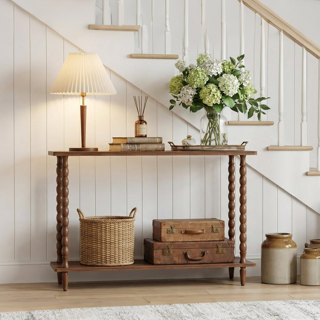 39.4'' 2-Tier Mid-Century Console Table J357
