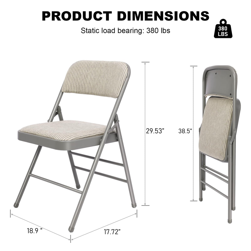 8 Pack Padded Folding Chairs with Fabric Cushion and Back V18851