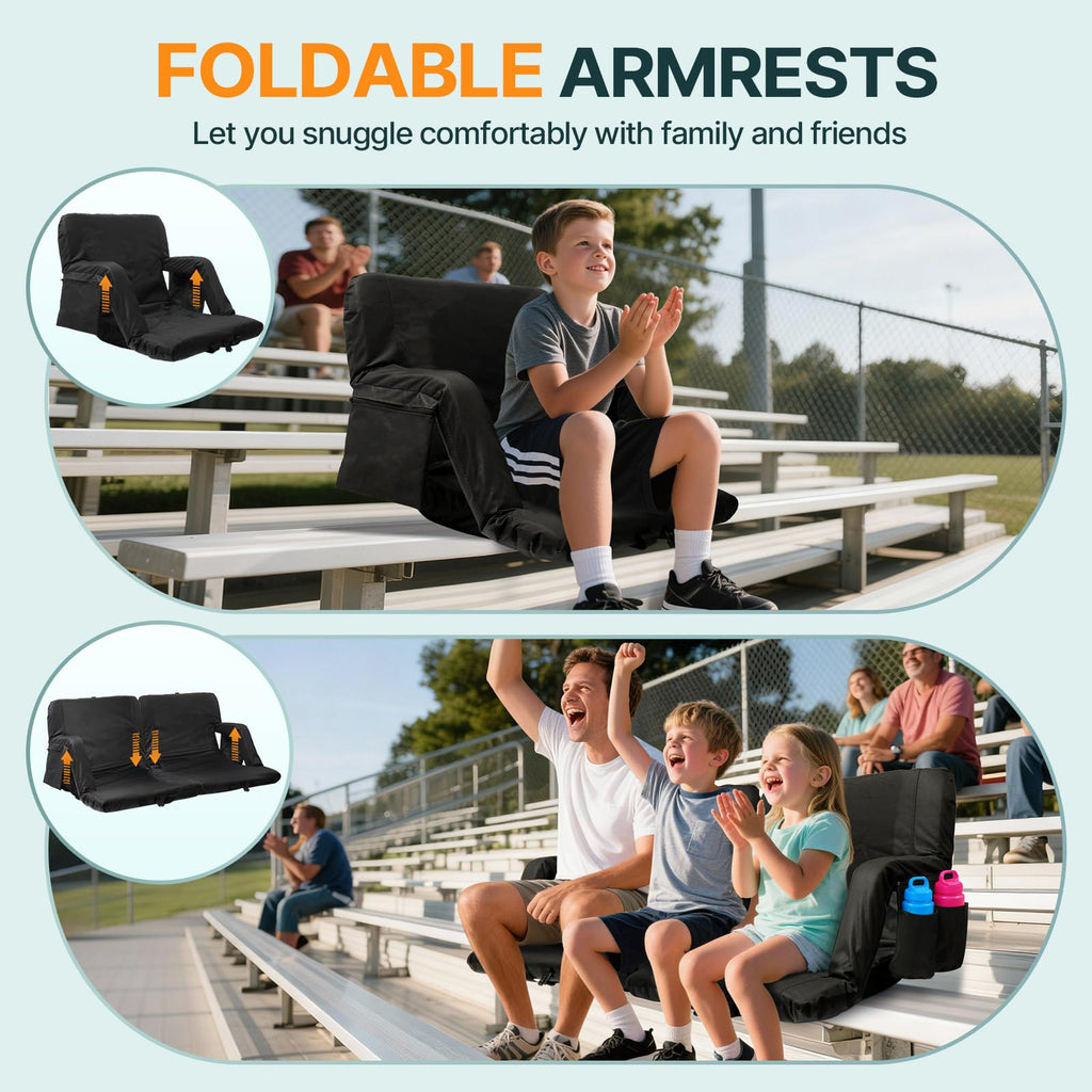 25in Stadium Seats for Bleachers with Back Support, Extra Wide, 1PC Y195