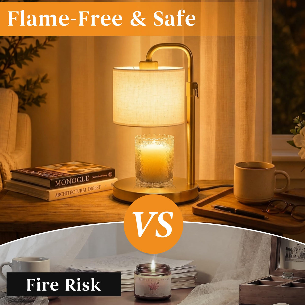 Adjustable Height Candle Warmer Lamp with Timer B57620