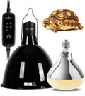 160W Reptile Heat Lamp UVA UVB Bulbs with 8.5 Inch Light Fixture D6491