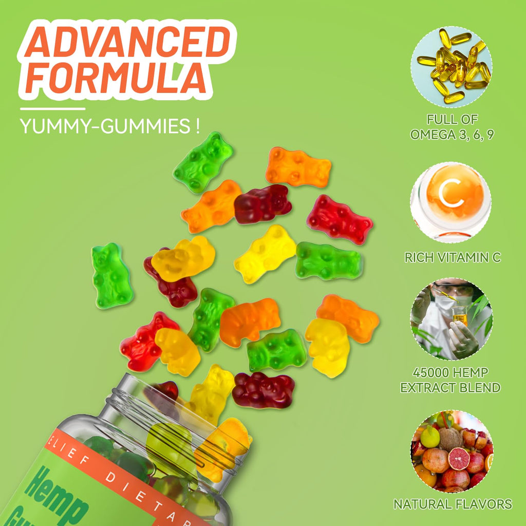 Hemp Gummies 2,000,000 XXL Extra Strength 120 Counts R9469