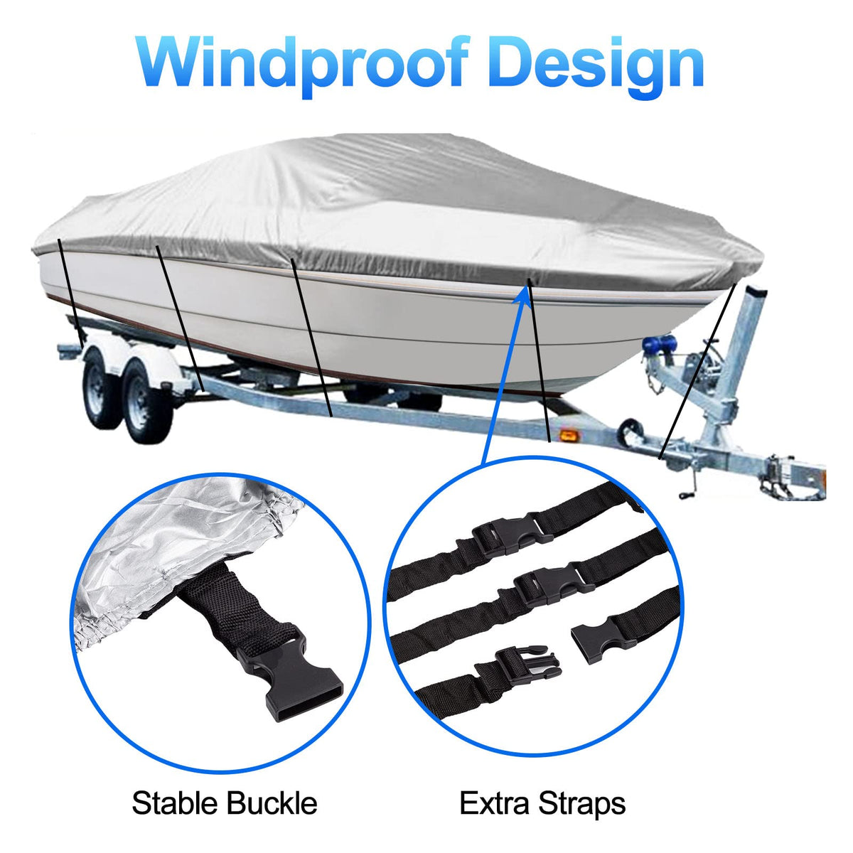 14-16 Ft Trailerable Waterproof Boat Cover Y618119