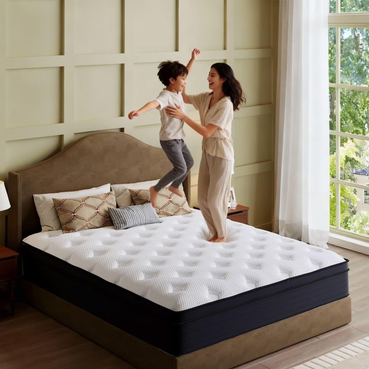 14 Inch Hybrid Green Tea Cooling Gel Memory Foam Mattress V82938