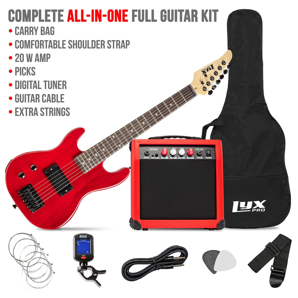 Left Hand 30 Inch 3/4 Size Electric Guitar Kit Red Q972780