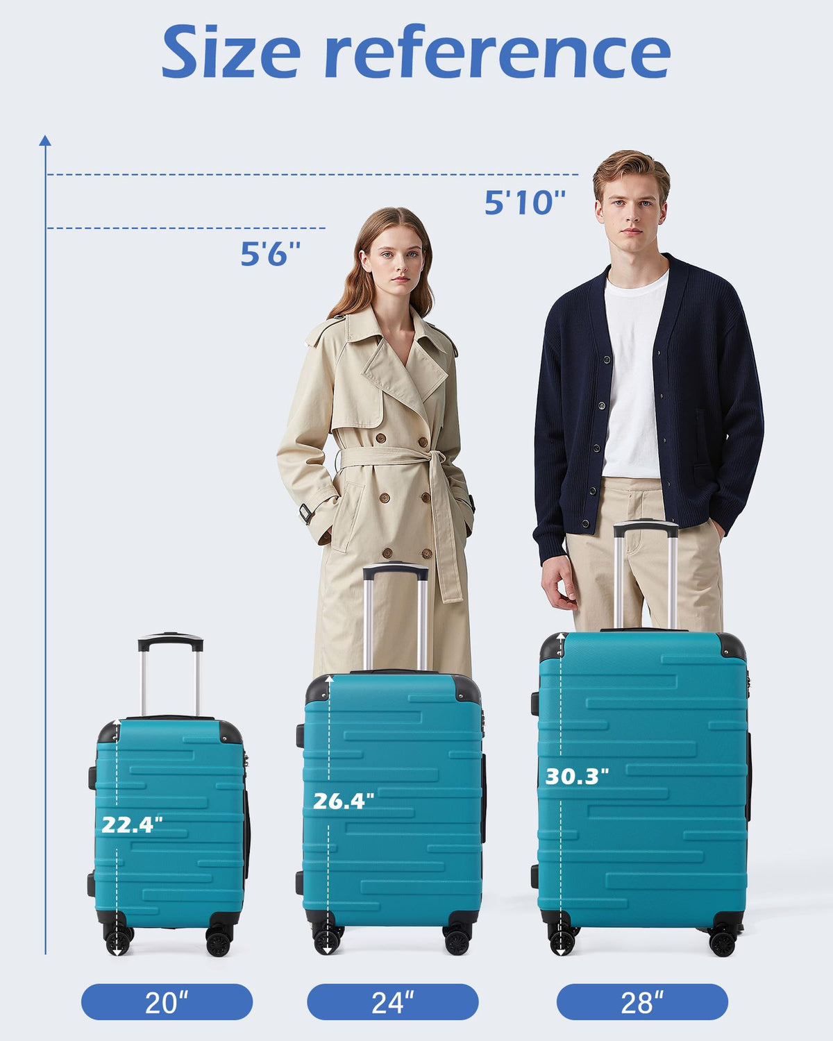 Hardside ABS Luggage with TSA Lock and Spinner Wheels N984