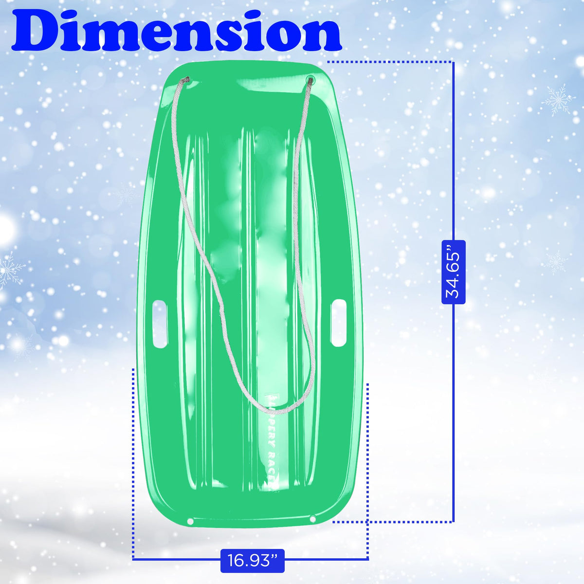 Kids Plastic Snow Sled with Pull Rope and Handles E39176