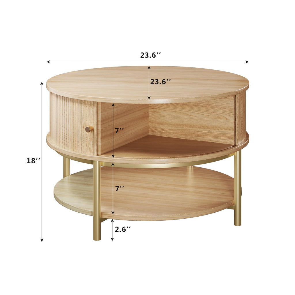 Round Coffee Table with Storage Q891